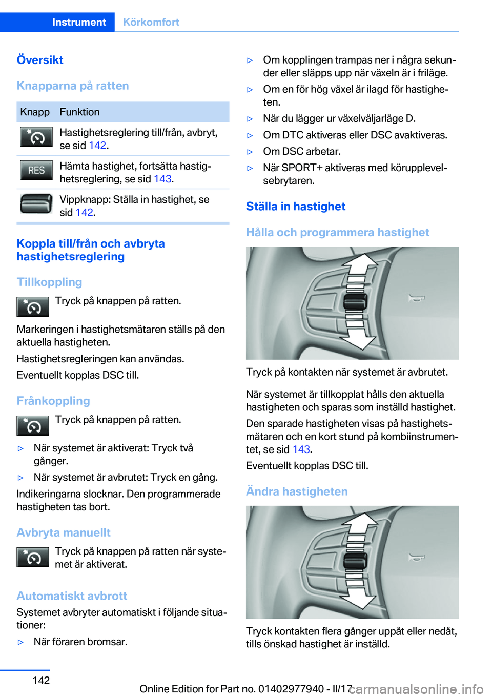 BMW 3 SERIES 2017  InstruktionsbÖcker (in Swedish) �