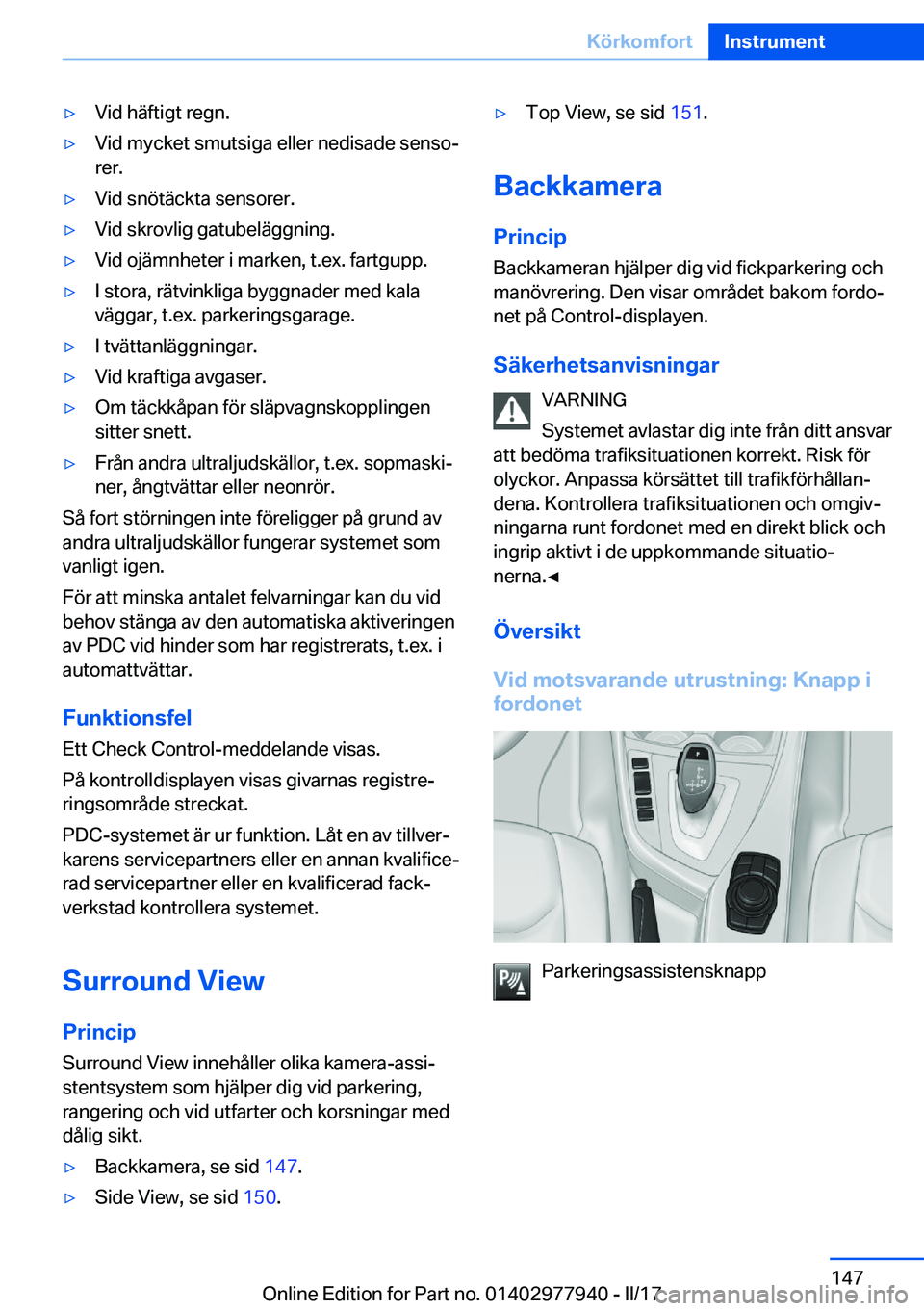 BMW 3 SERIES 2017  InstruktionsbÖcker (in Swedish) 'y�V�i�d� �h�ä�f�t�i�g�t� �r�e�g�n�.'y�V�i�d� �m�y�c�k�e�t� �s�m�u�t�s�i�g�a� �e�l�l�e�r� �n�e�d�i�s�a�d�e� �s�e�n�s�oj
�r�e�r�.'y�V�i�d� �s�n�
