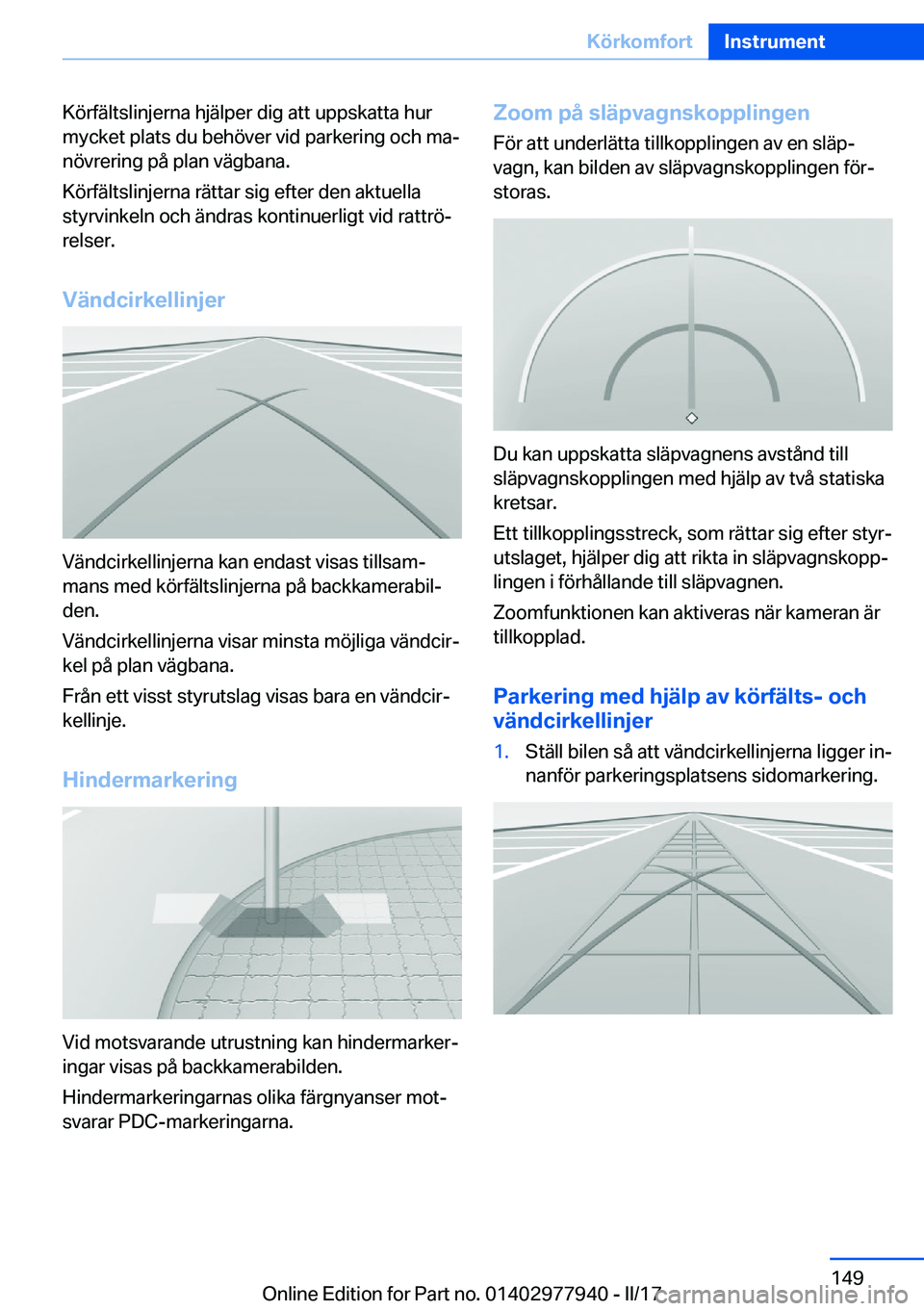 BMW 3 SERIES 2017  InstruktionsbÖcker (in Swedish) �K�