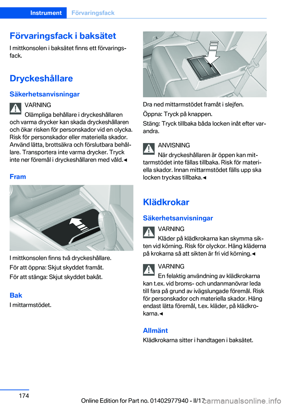 BMW 3 SERIES 2017  InstruktionsbÖcker (in Swedish) �F�