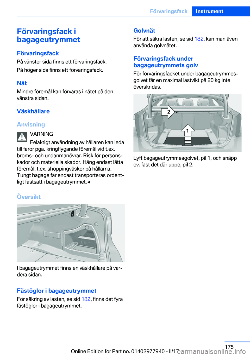 BMW 3 SERIES 2017  InstruktionsbÖcker (in Swedish) �F�