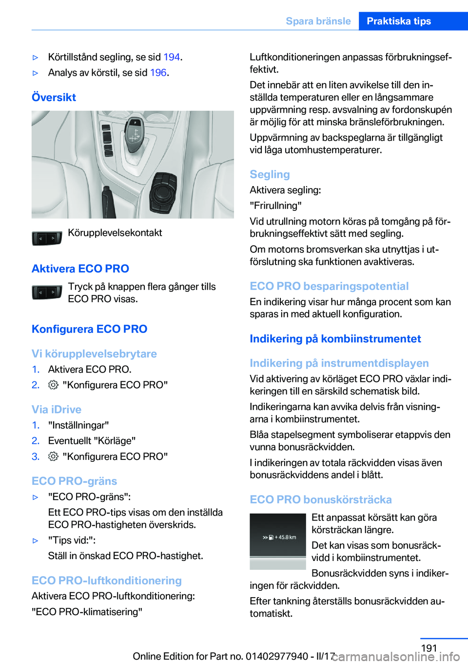 BMW 3 SERIES 2017  InstruktionsbÖcker (in Swedish) 'y�K�