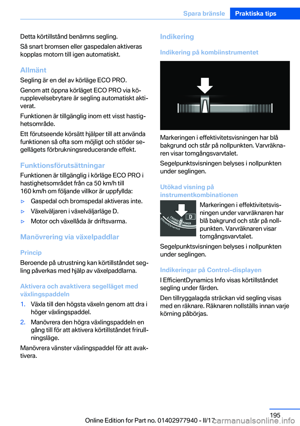 BMW 3 SERIES 2017  InstruktionsbÖcker (in Swedish) �D�e�t�t�a� �k�