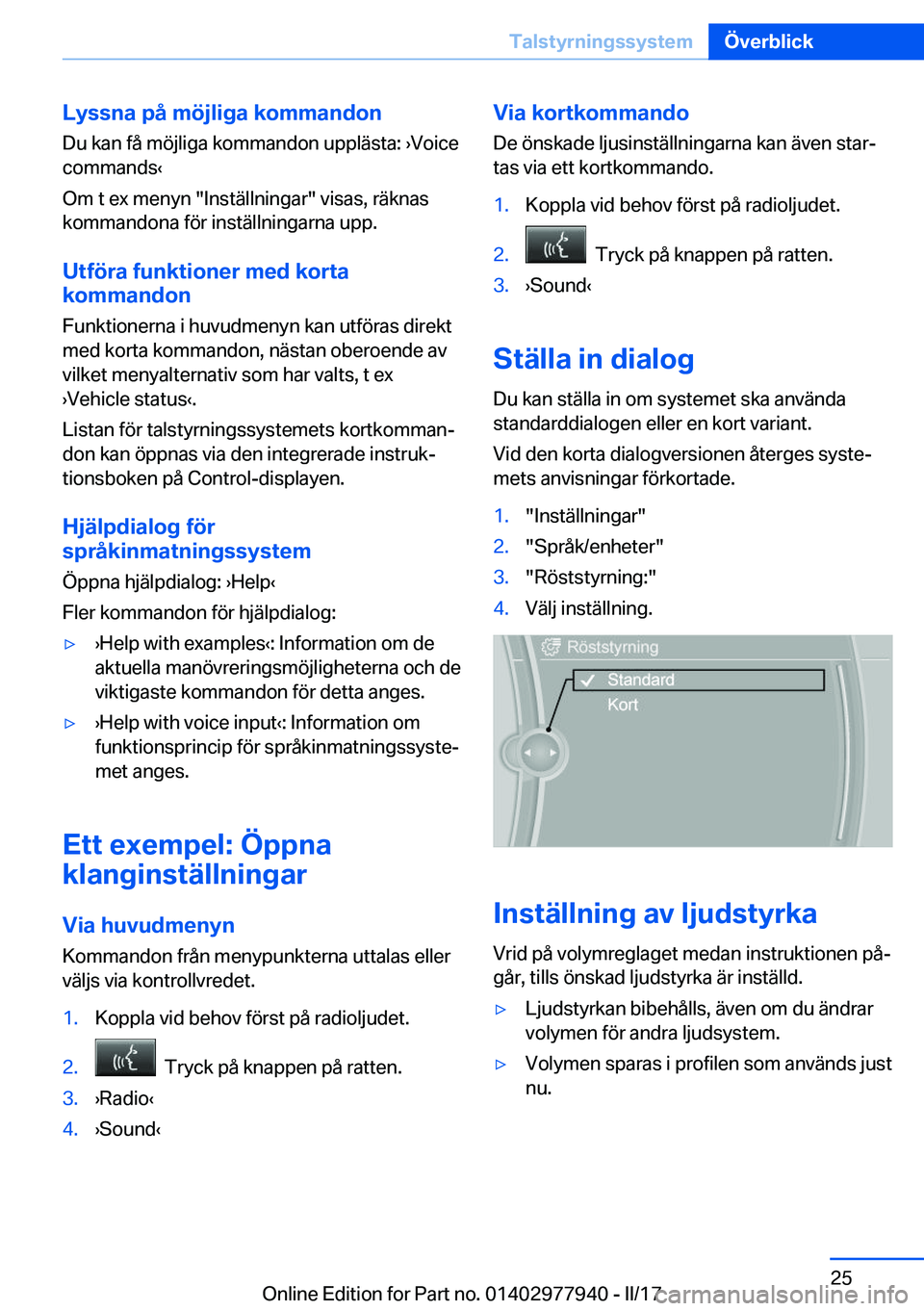 BMW 3 SERIES 2017  InstruktionsbÖcker (in Swedish) �L�y�s�s�n�a��p�å��m�