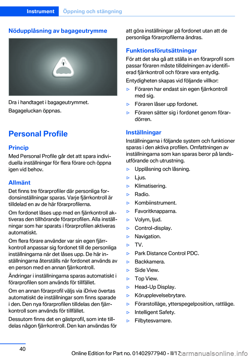 BMW 3 SERIES 2017  InstruktionsbÖcker (in Swedish) �N�