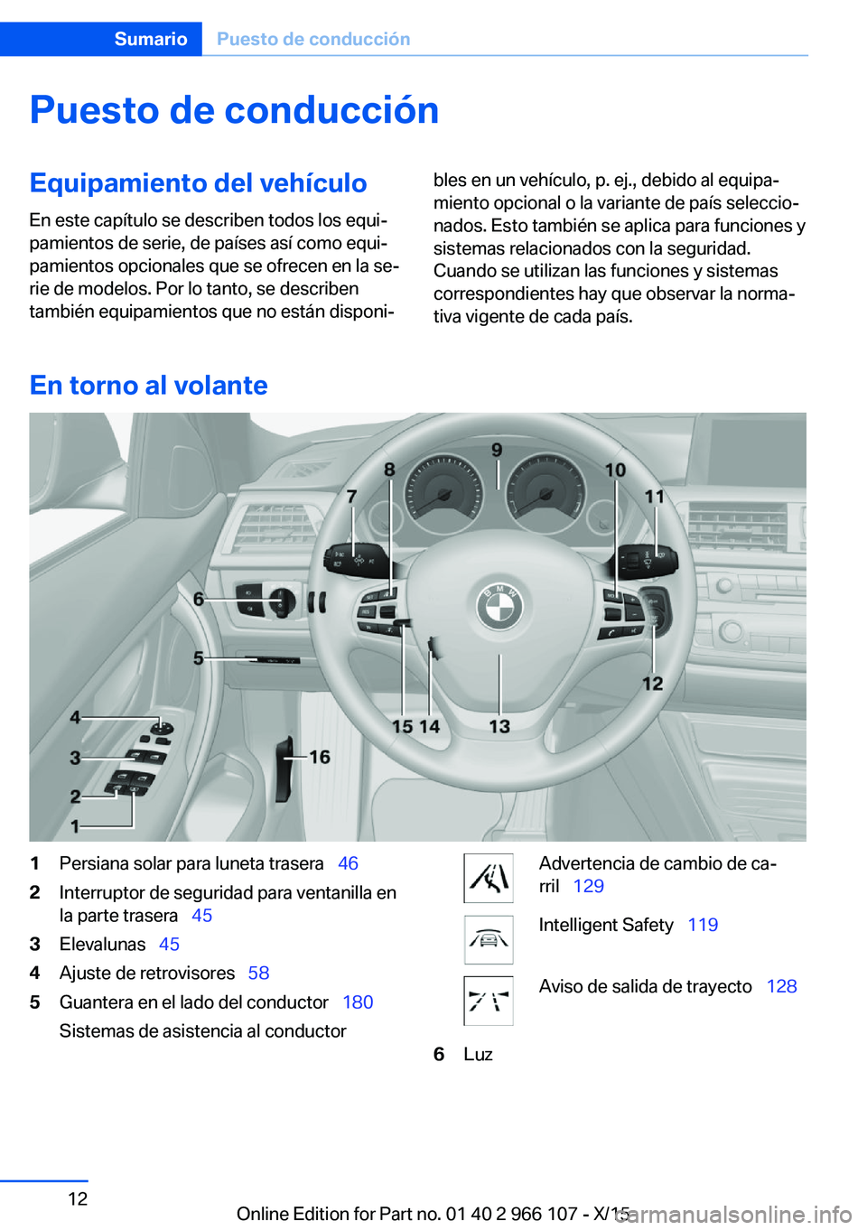 BMW 3 SERIES 2016 Manuales de Empleo (in Spanish) Puesto de conducciónEquipamiento del vehículo
En este capítulo se describen todos los equi‐
pamientos de serie, de países así como equi‐
pamientos opcionales que se ofrecen en la se‐
rie de BMW 3 SERIES 2016 Manuales de Empleo (in Spanish) Puesto de conducciónEquipamiento del vehículo
En este capítulo se describen todos los equi‐
pamientos de serie, de países así como equi‐
pamientos opcionales que se ofrecen en la se‐
rie de