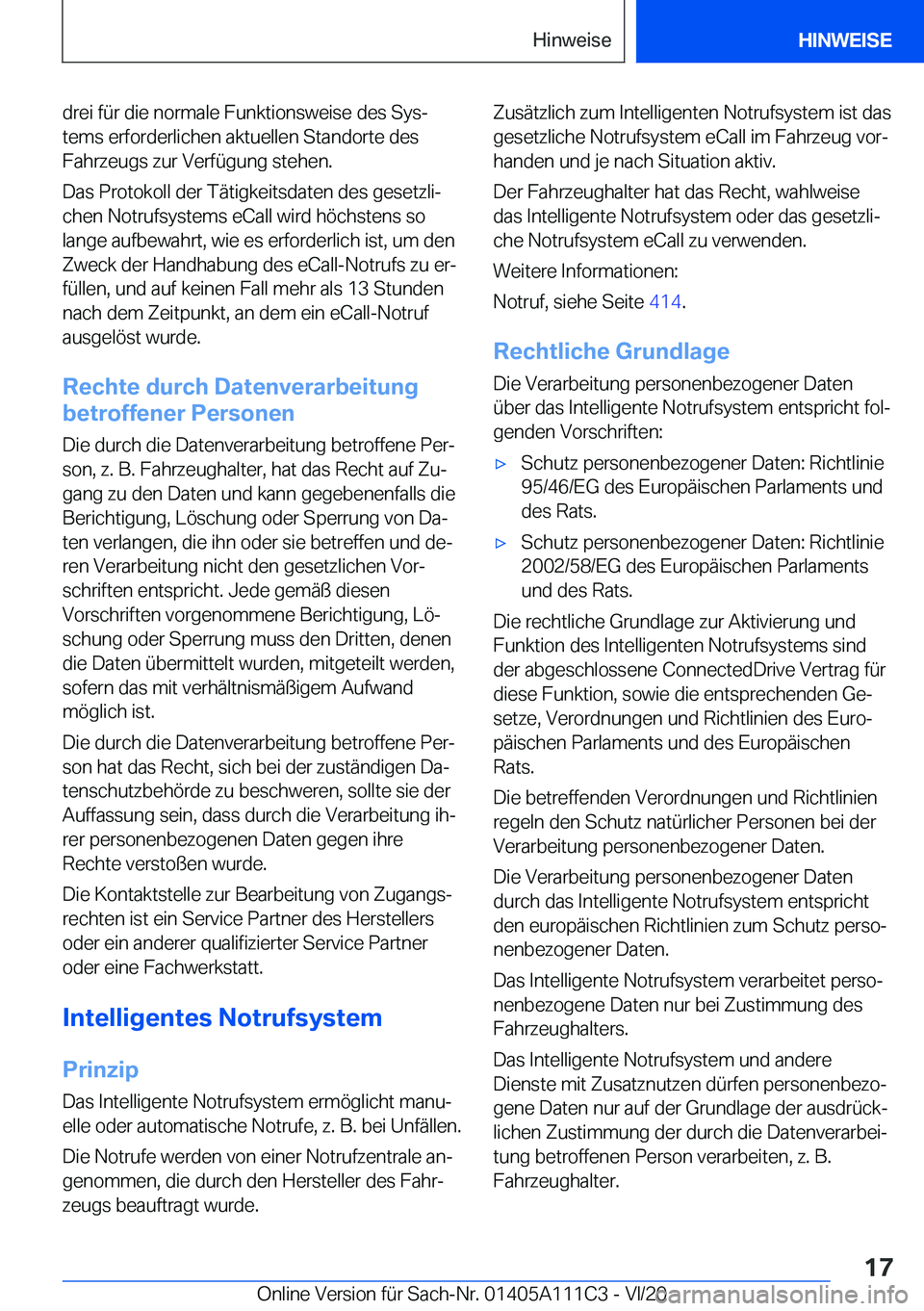 BMW 3 SERIES SEDAN PLUG-IN HYBRID 2021  Betriebsanleitungen (in German) �d�r�e�i��f�