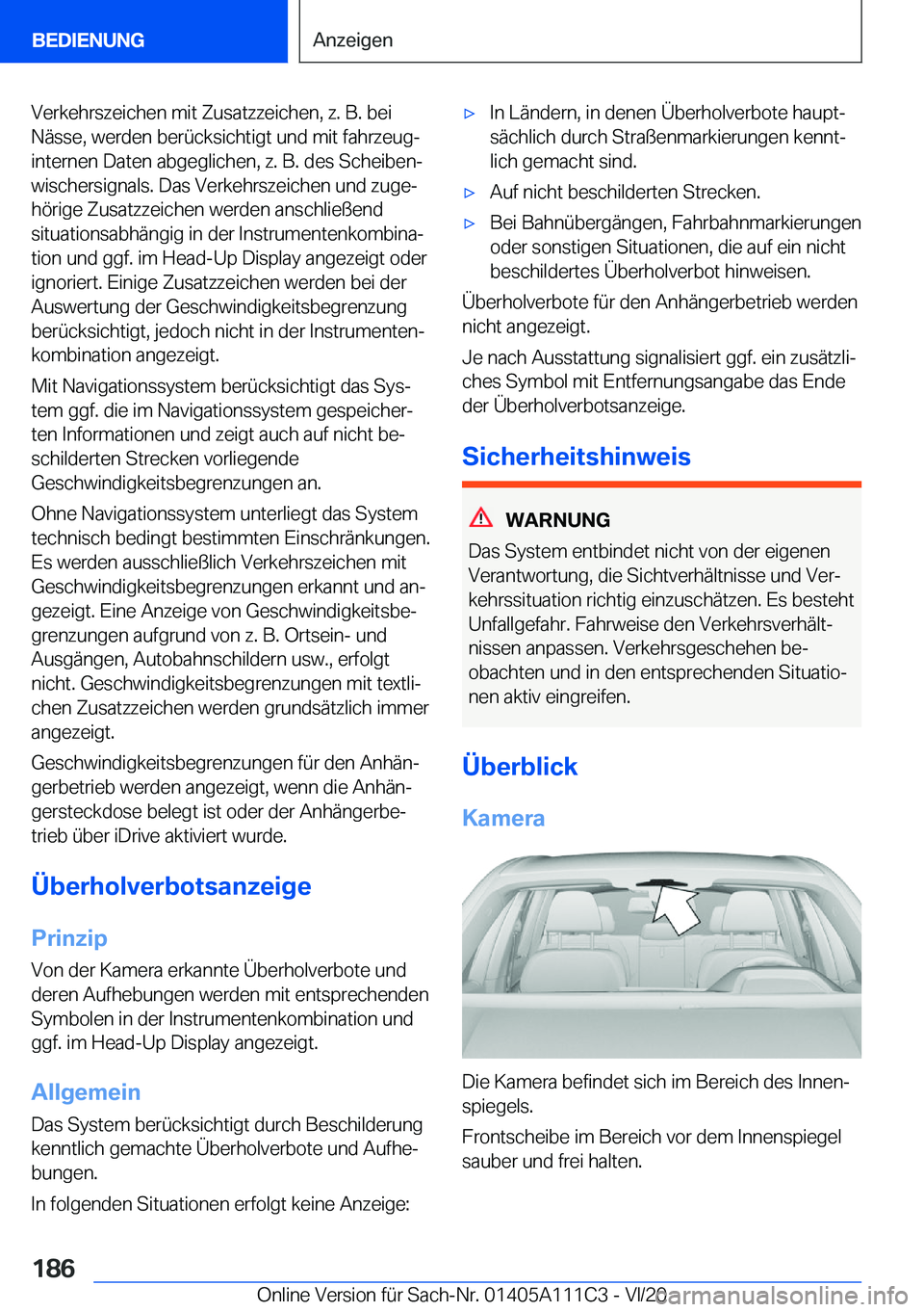 BMW 3 SERIES SEDAN PLUG-IN HYBRID 2021  Betriebsanleitungen (in German) �V�e�r�k�e�h�r�s�z�e�i�c�h�e�n��m�i�t��Z�u�s�a�t�z�z�e�i�c�h�e�n�,��z�.��B�.��b�e�i
�N�