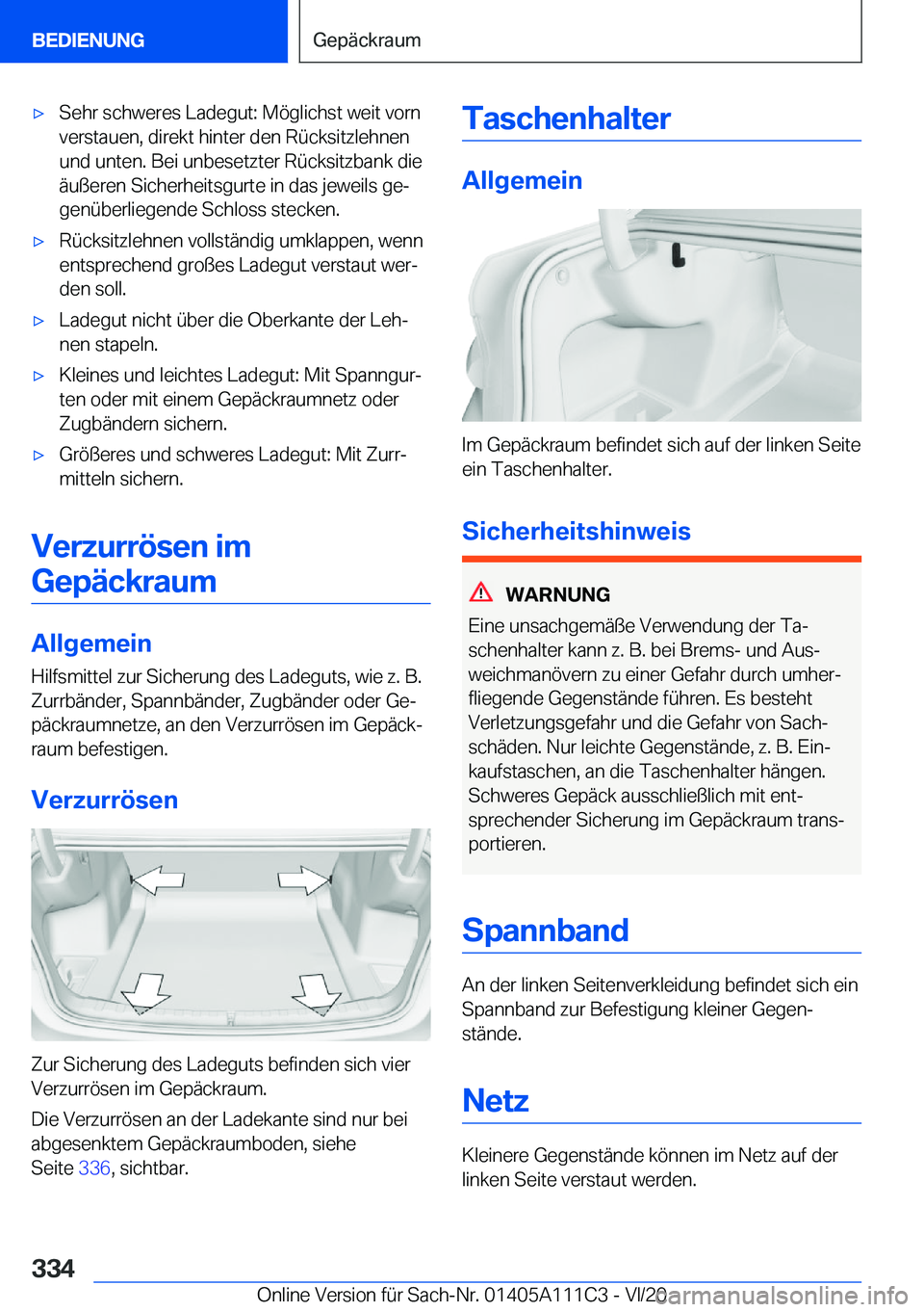 BMW 3 SERIES SEDAN PLUG-IN HYBRID 2021  Betriebsanleitungen (in German) 'x�S�e�h�r��s�c�h�w�e�r�e�s��L�a�d�e�g�u�t�:��M�