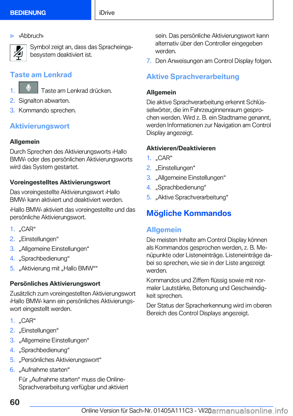 BMW 3 SERIES SEDAN PLUG-IN HYBRID 2021  Betriebsanleitungen (in German) 'x