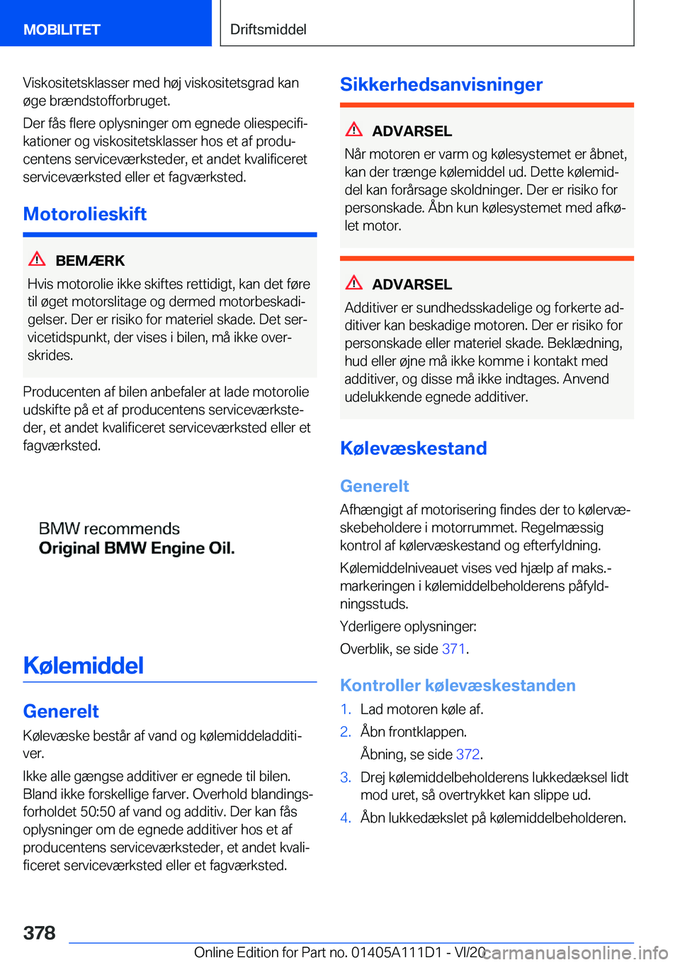 BMW 3 SERIES SEDAN PLUG-IN HYBRID 2021  InstruktionsbØger (in Danish) �V�i�s�k�o�s�i�t�e�t�s�k�l�a�s�s�e�r��m�e�d��h�