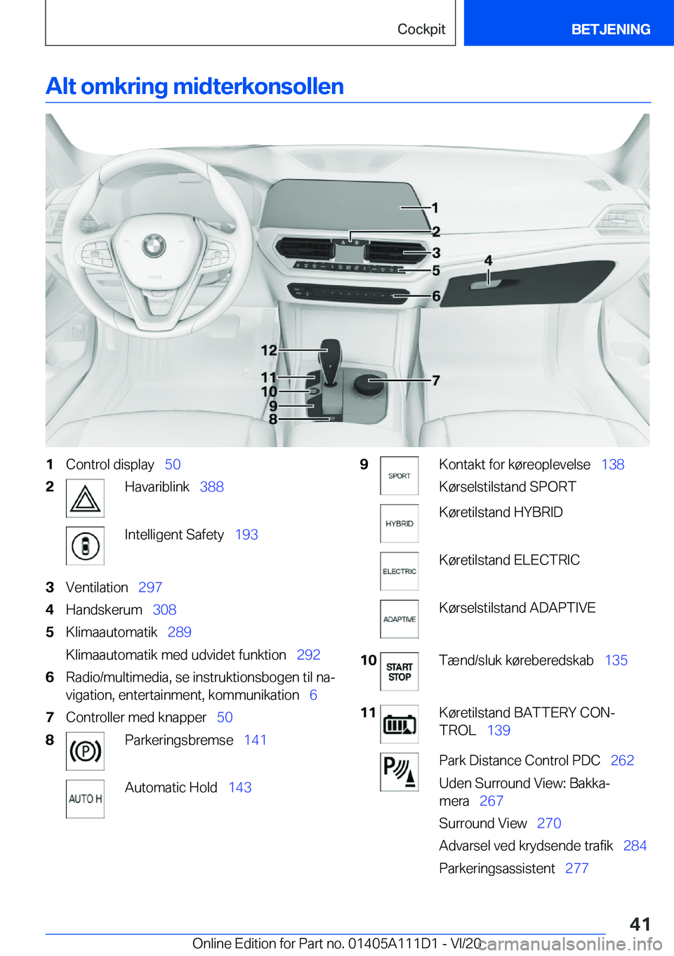 BMW 3 SERIES SEDAN PLUG-IN HYBRID 2021  InstruktionsbØger (in Danish) �A�l�t��o�m�k�r�i�n�g��m�i�d�t�e�r�k�o�n�s�o�l�l�e�n�1�C�o�n�t�r�o�l��d�i�s�p�l�a�y\_�5�0�2�H�a�v�a�r�i�b�l�i�n�k\_�3�8�8�I�n�t�e�l�l�i�g�e�n�t��S�a�f�e�t�y\_ �1�9�3�3�V�e�n�t�i�l�a�t�i�o�n