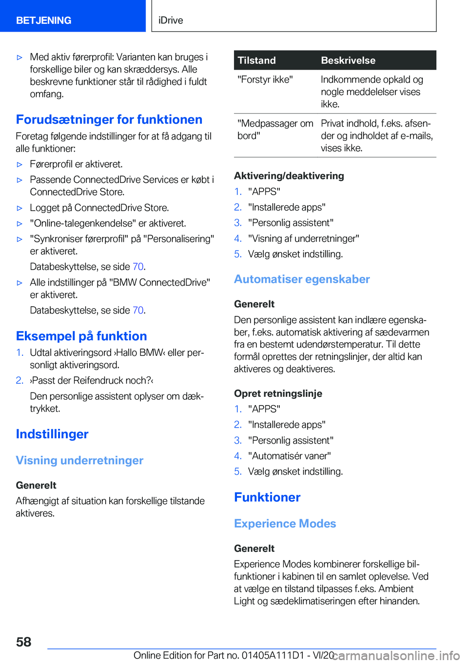 BMW 3 SERIES SEDAN PLUG-IN HYBRID 2021  InstruktionsbØger (in Danish) 'x�M�e�d��a�k�t�i�v��f�