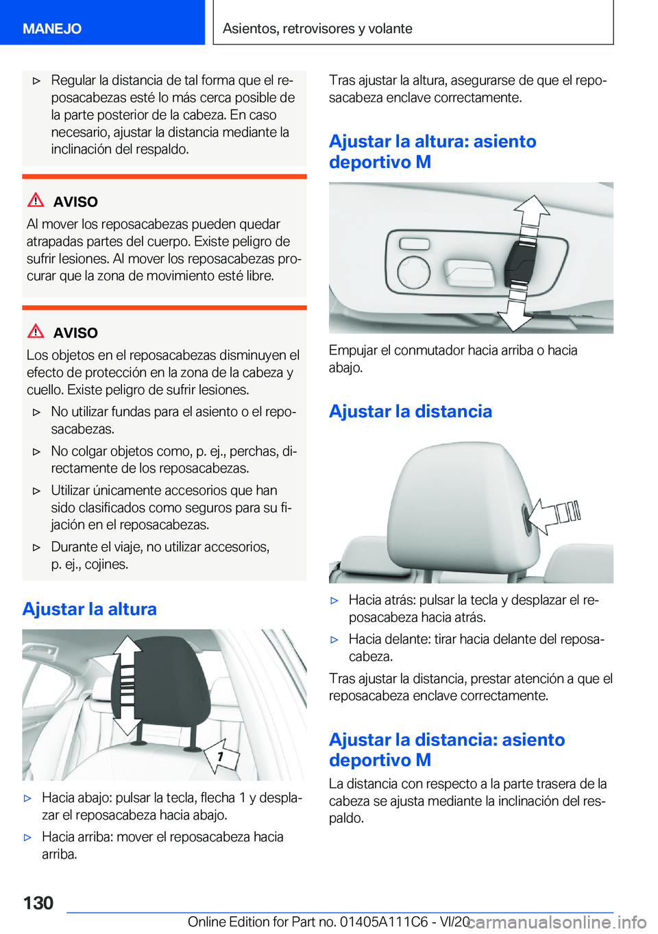 BMW 3 SERIES SEDAN PLUG-IN HYBRID 2021  Manuales de Empleo (in Spanish) 'x�R�e�g�u�l�a�r��l�a��d�i�s�t�a�n�c�i�a��d�e��t�a�l��f�o�r�m�a��q�u�e��e�l��r�eª�p�o�s�a�c�a�b�e�z�a�s��e�s�t�
