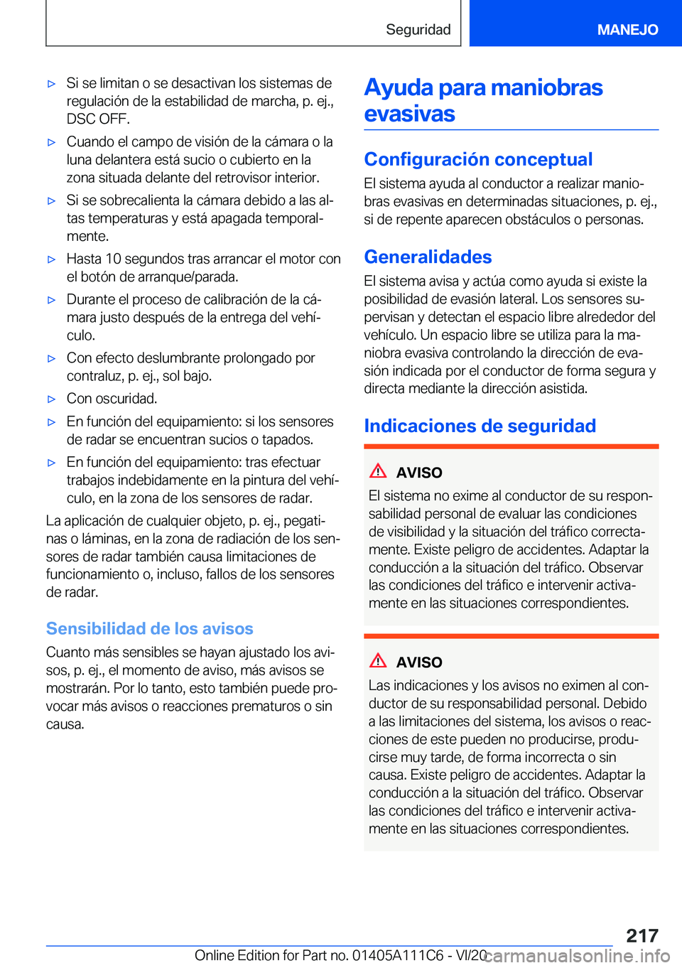 BMW 3 SERIES SEDAN PLUG-IN HYBRID 2021  Manuales de Empleo (in Spanish) 'x�S�i��s�e��l�i�m�i�t�a�n��o��s�e��d�e�s�a�c�t�i�v�a�n��l�o�s��s�i�s�t�e�m�a�s��d�e�r�e�g�u�l�a�c�i�
