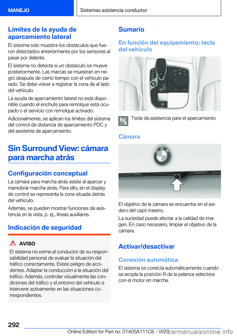 BMW 3 SERIES SEDAN PLUG-IN HYBRID 2021  Manuales de Empleo (in Spanish) �L�