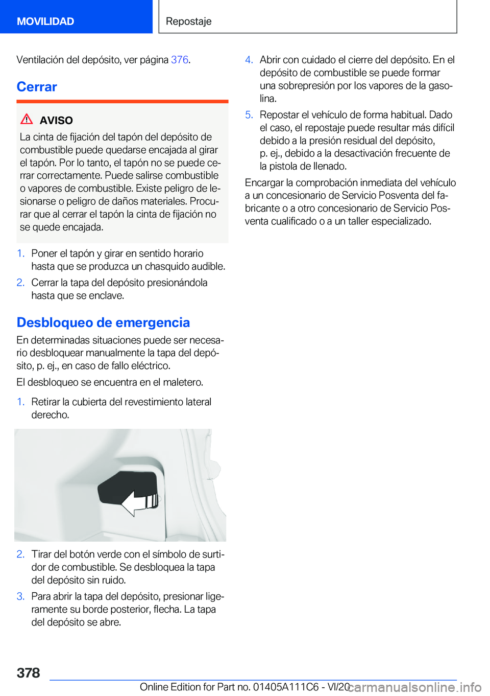 BMW 3 SERIES SEDAN PLUG-IN HYBRID 2021  Manuales de Empleo (in Spanish) �V�e�n�t�i�l�a�c�i�