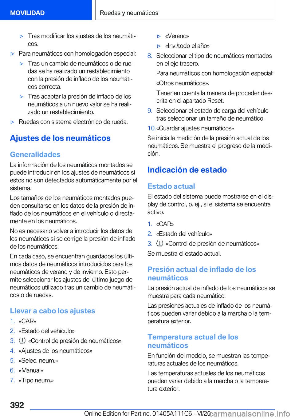 BMW 3 SERIES SEDAN PLUG-IN HYBRID 2021  Manuales de Empleo (in Spanish) 'x�T�r�a�s��m�o�d�i�f�i�c�a�r��l�o�s��a�j�u�s�t�e�s��d�e��l�o�s��n�e�u�m�
