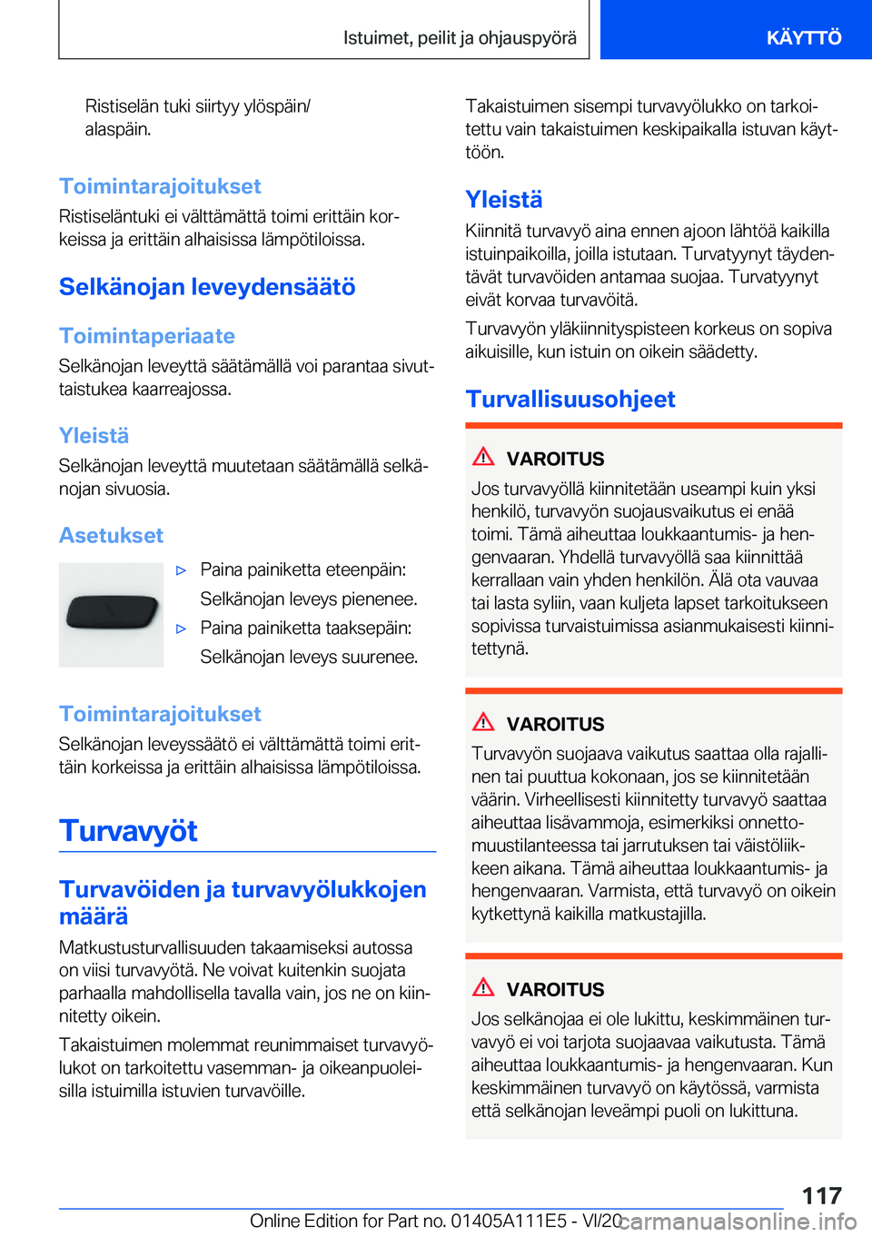 BMW 3 SERIES SEDAN PLUG-IN HYBRID 2021  Omistajan Käsikirja (in Finnish) �R�i�s�t�i�s�e�l�