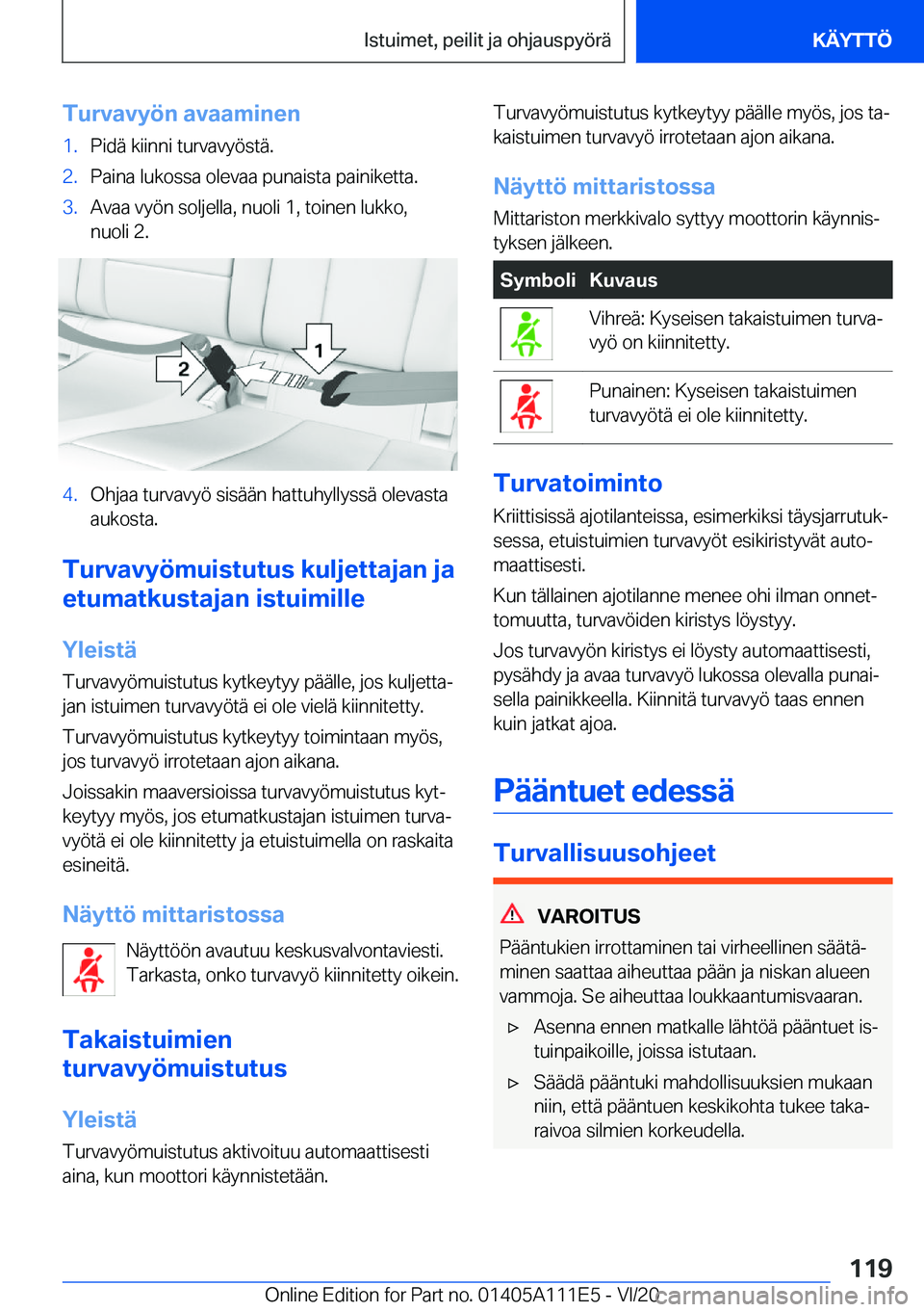 BMW 3 SERIES SEDAN PLUG-IN HYBRID 2021  Omistajan Käsikirja (in Finnish) �T�u�r�v�a�v�y�