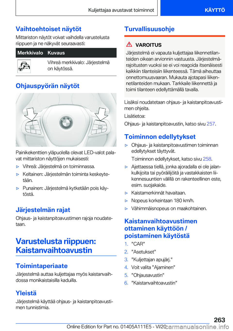 BMW 3 SERIES SEDAN PLUG-IN HYBRID 2021  Omistajan Käsikirja (in Finnish) �V�a�i�h�t�o�e�h�t�o�i�s�e�t��n�