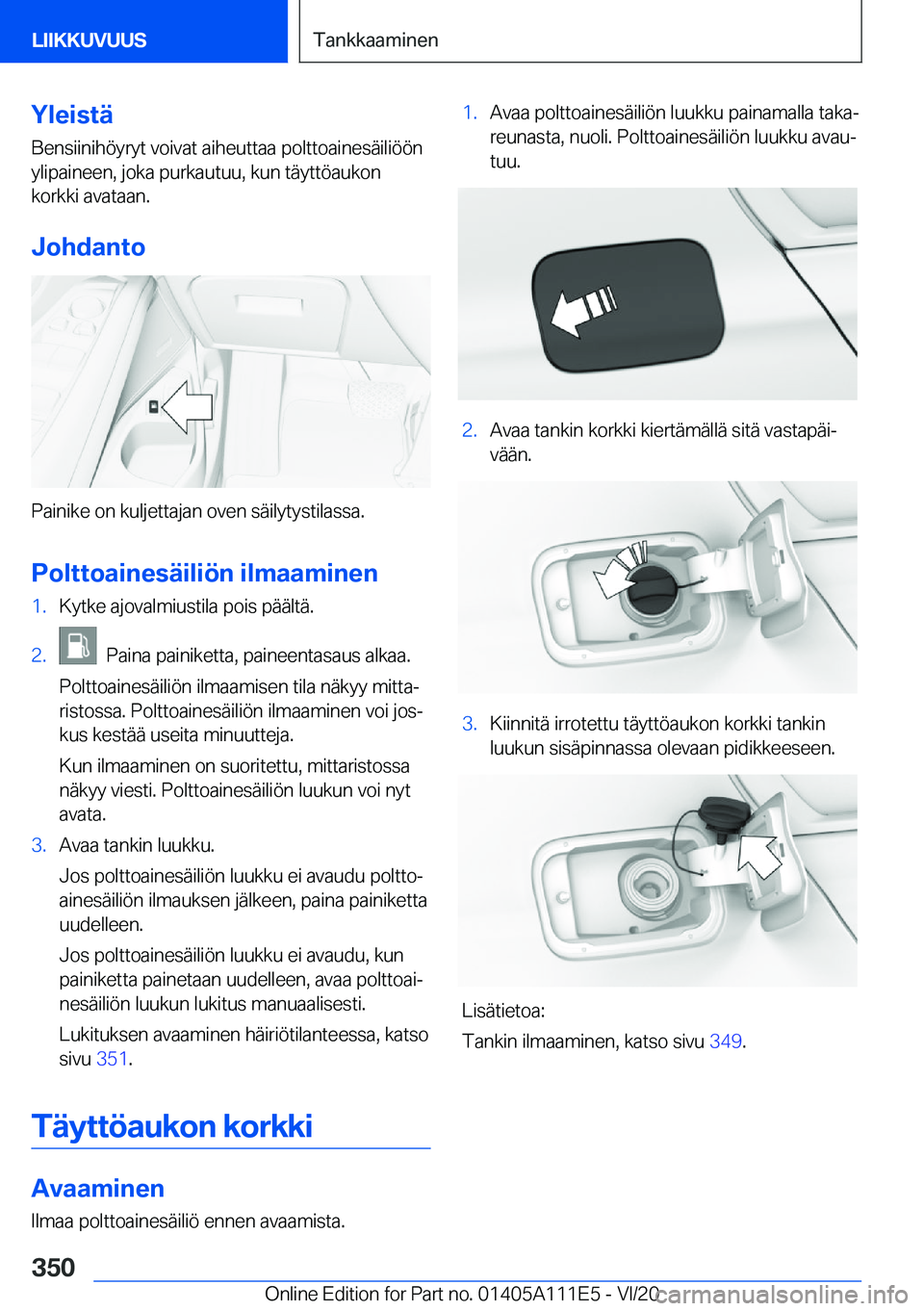 BMW 3 SERIES SEDAN PLUG-IN HYBRID 2021  Omistajan Käsikirja (in Finnish) �Y�l�e�i�s�t�