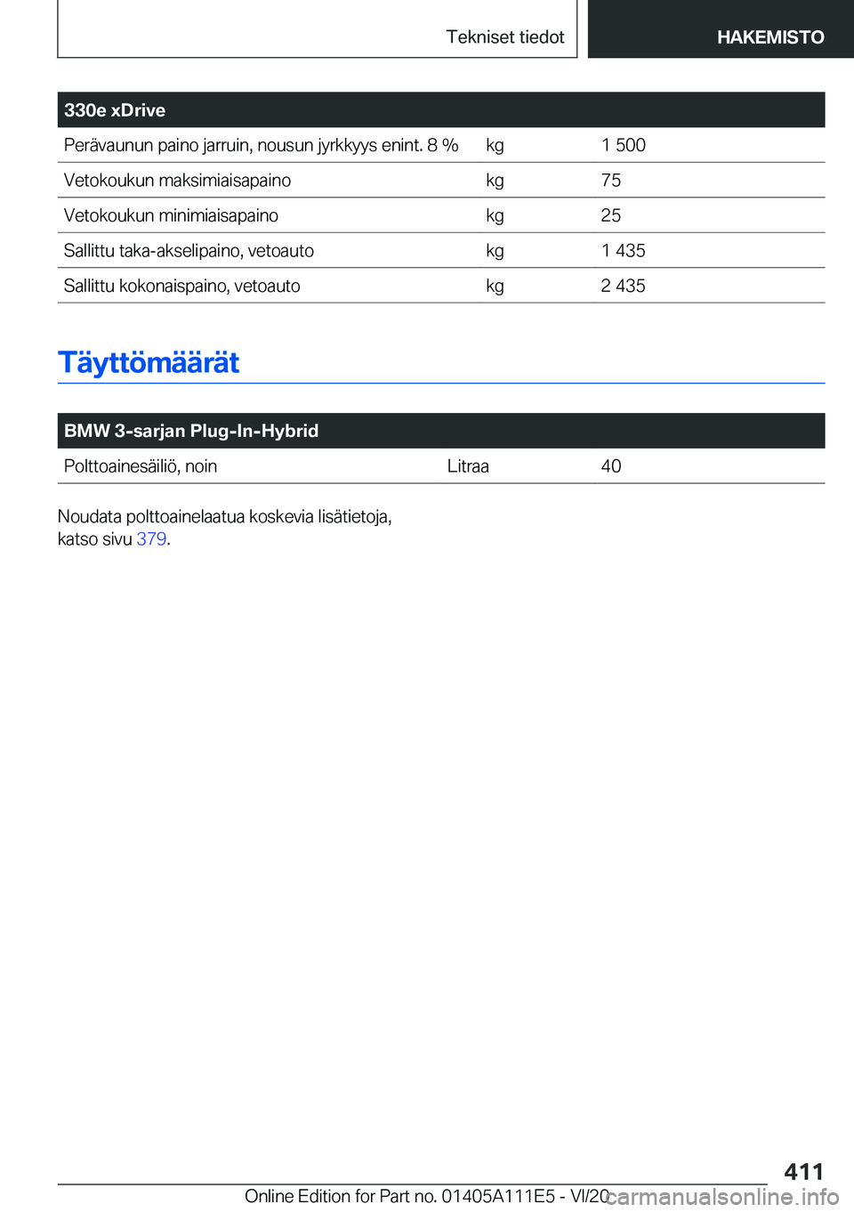 BMW 3 SERIES SEDAN PLUG-IN HYBRID 2021  Omistajan Käsikirja (in Finnish) �3�3�0�e��x�D�r�i�v�e�P�e�r�