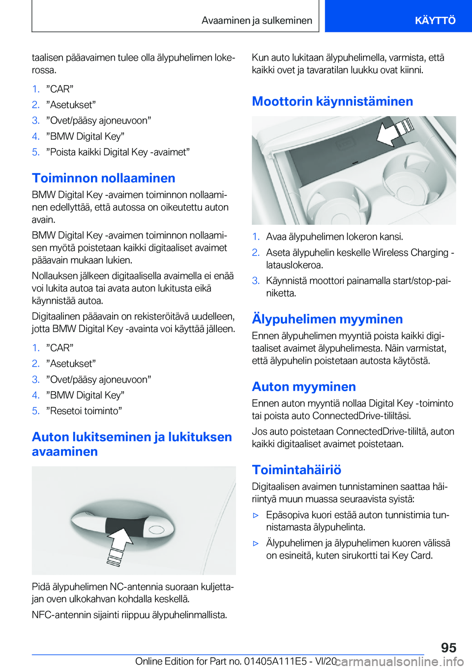 BMW 3 SERIES SEDAN PLUG-IN HYBRID 2021  Omistajan Käsikirja (in Finnish) �t�a�a�l�i�s�e�n��p�