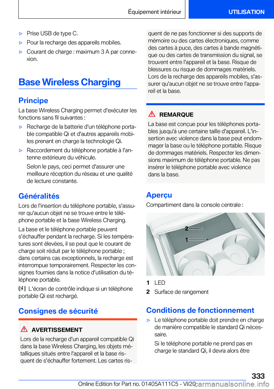 BMW 3 SERIES SEDAN PLUG-IN HYBRID 2021  Notices Demploi (in French) 'x�P�r�i�s�e��U�S�B��d�e��t�y�p�e��C�.'x�P�o�u�r��l�a��r�e�c�h�a�r�g�e��d�e�s��a�p�p�a�r�e�i�l�s��m�o�b�i�l�e�s�.'x�C�o�u�r�a�n�t��d�e��c�h�a�r�g�e��:��m�a�x�i�m�u�m��3��A�