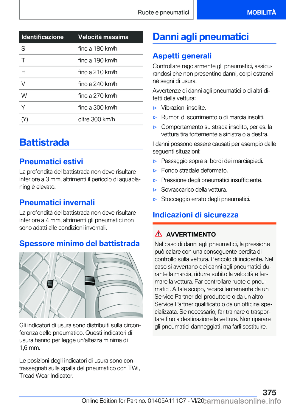 BMW 3 SERIES SEDAN PLUG-IN HYBRID 2021  Libretti Di Uso E manutenzione (in Italian) �I�d�e�n�t�i�f�i�c�a�z�i�o�n�e�V�e�l�o�c�i�t�