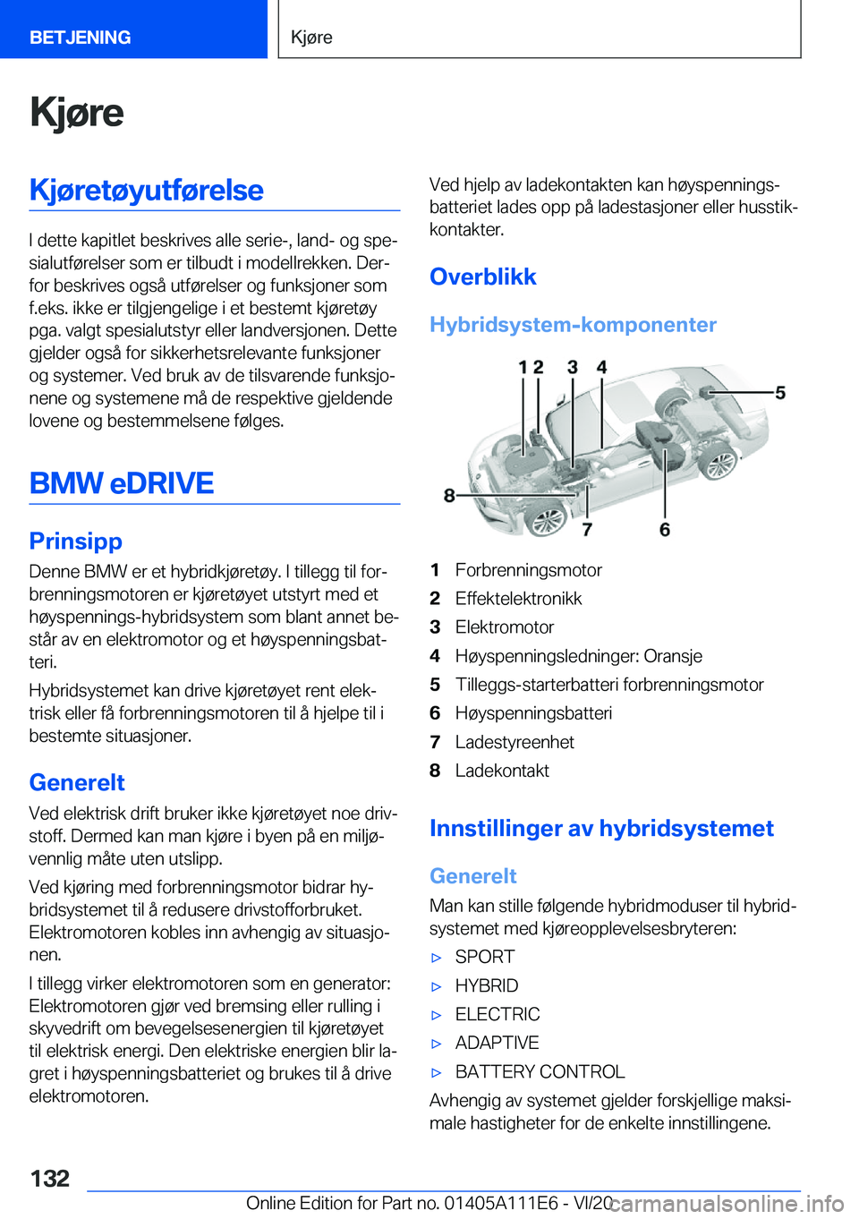 BMW 3 SERIES SEDAN PLUG-IN HYBRID 2021  InstruksjonsbØker (in Norwegian) �K�j�