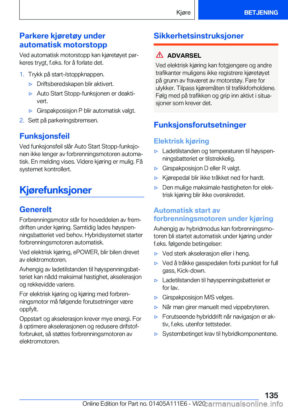 BMW 3 SERIES SEDAN PLUG-IN HYBRID 2021  InstruksjonsbØker (in Norwegian) �P�a�r�k�e�r�e��k�j�