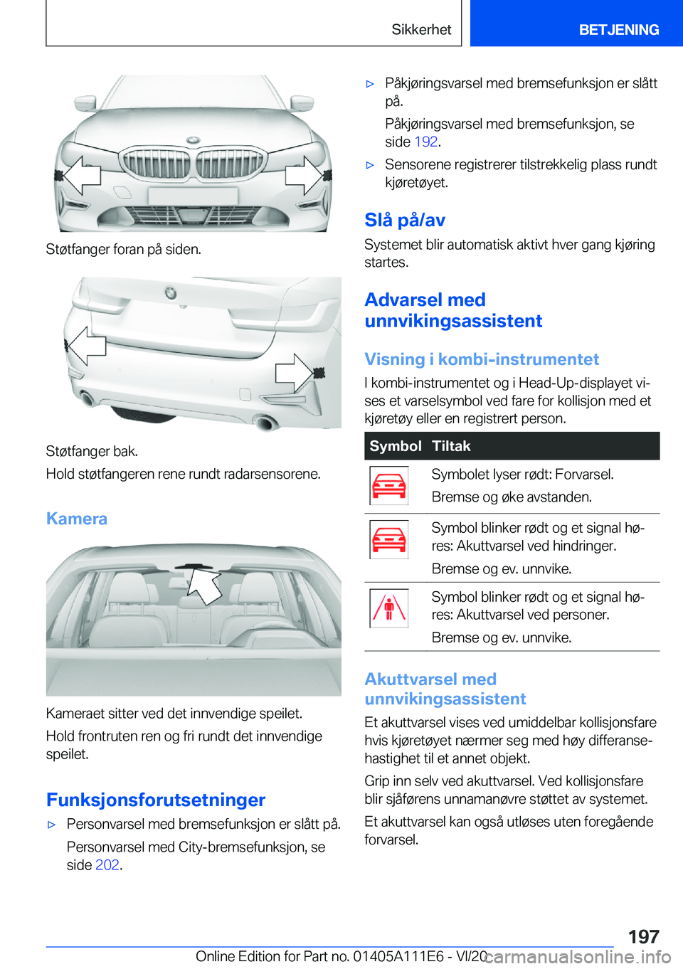 BMW 3 SERIES SEDAN PLUG-IN HYBRID 2021  InstruksjonsbØker (in Norwegian) �S�t�