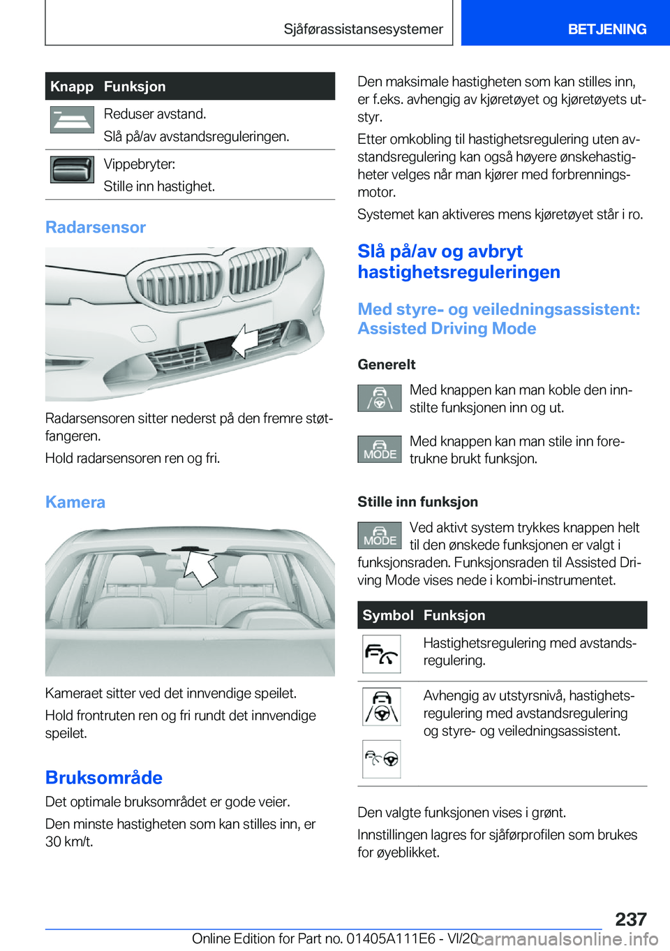 BMW 3 SERIES SEDAN PLUG-IN HYBRID 2021  InstruksjonsbØker (in Norwegian) �K�n�a�p�p�F�u�n�k�s�j�o�n�R�e�d�u�s�e�r��a�v�s�t�a�n�d�.
�S�l�å��p�å�/�a�v��a�v�s�t�a�n�d�s�r�e�g�u�l�e�r�i�n�g�e�n�.�V�i�p�p�e�b�r�y�t�e�r�:
�S�t�i�l�l�e��i�n�n��h�a�s�t�i�g�h�e�t�.
�R�a�d�a�