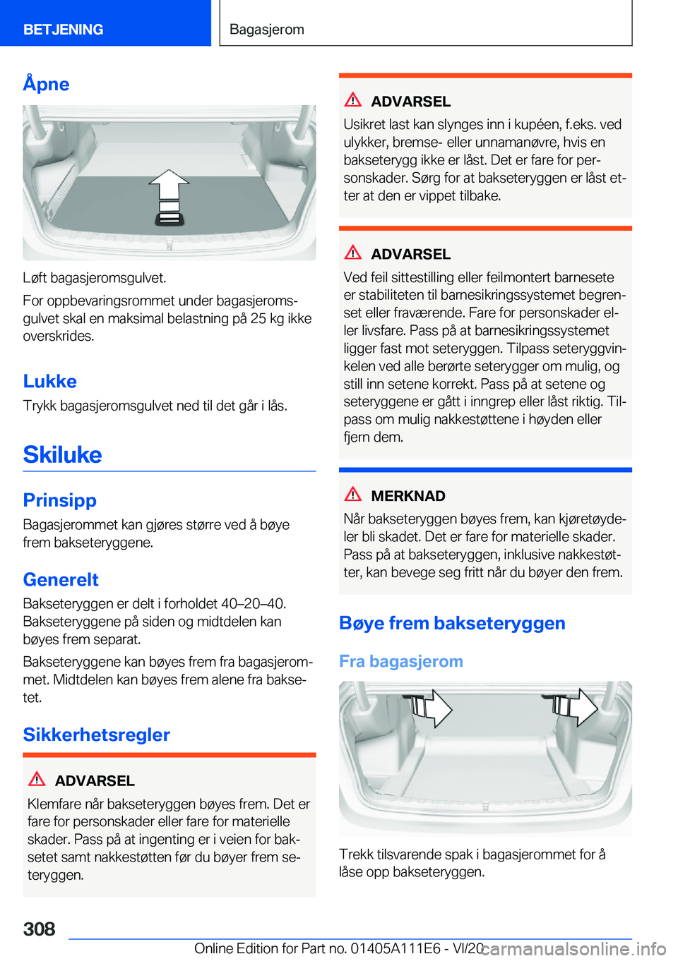 BMW 3 SERIES SEDAN PLUG-IN HYBRID 2021  InstruksjonsbØker (in Norwegian) �