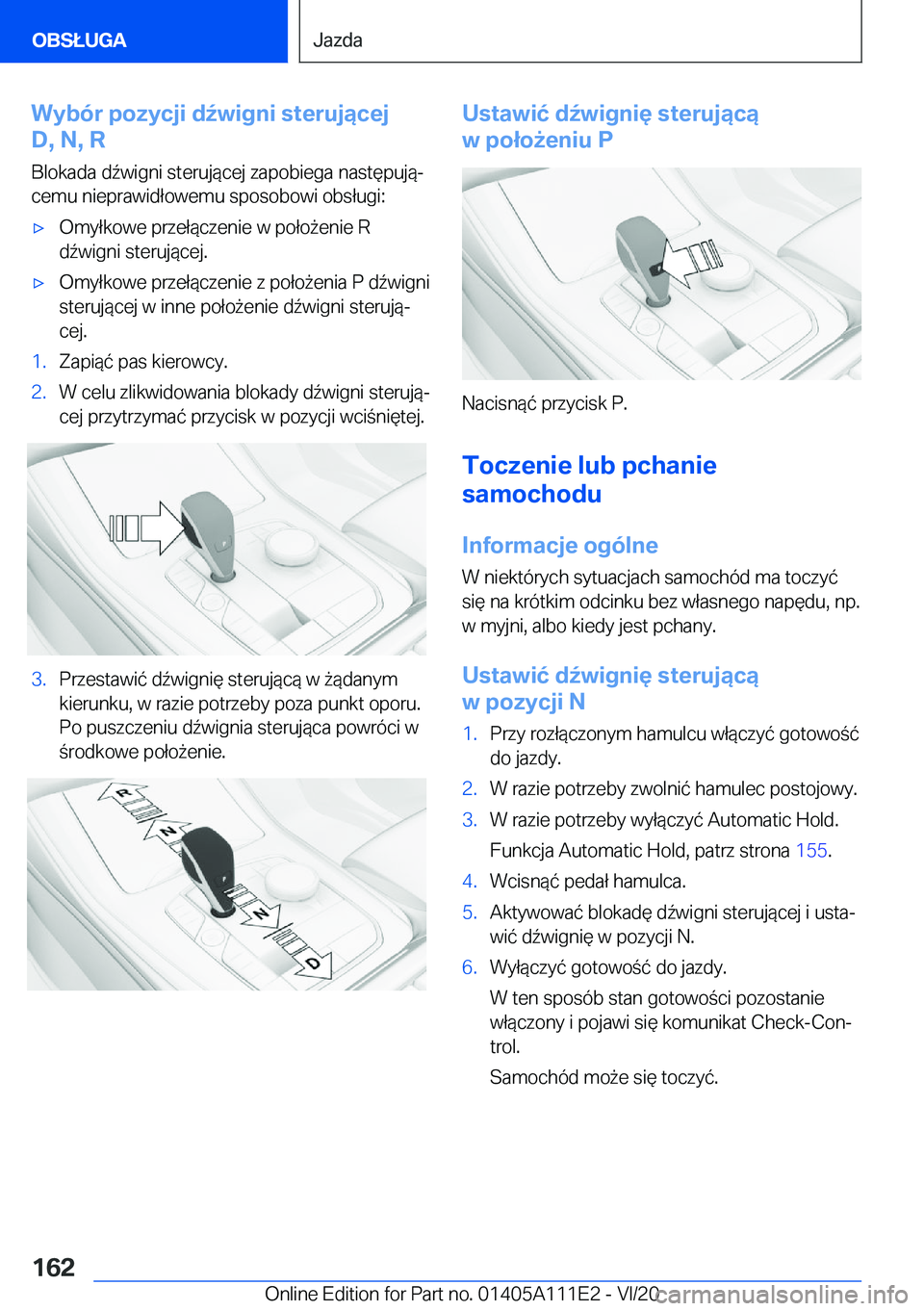 BMW 3 SERIES SEDAN PLUG-IN HYBRID 2021  Instrukcja obsługi (in Polish) �W�y�b�