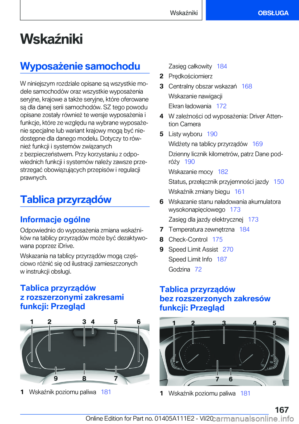 BMW 3 SERIES SEDAN PLUG-IN HYBRID 2021  Instrukcja obsługi (in Polish) �W�s�k�a7�n�i�k�i�W�y�p�o�s�a9�e�n�i�e��s�a�m�o�c�h�o�d�u
�W��n�i�n�i�e�j�s�z�y�m��r�o�z�d�z�i�a�l�e��o�p�i�s�a�n�e��s�