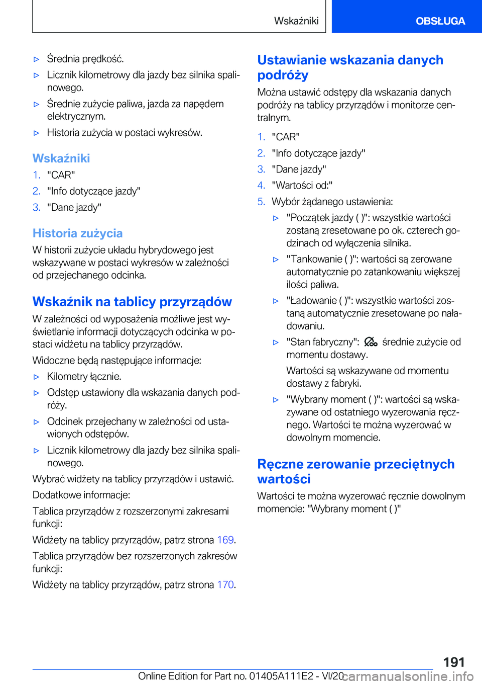BMW 3 SERIES SEDAN PLUG-IN HYBRID 2021  Instrukcja obsługi (in Polish) 'x�r�e�d�n�i�a��p�r�