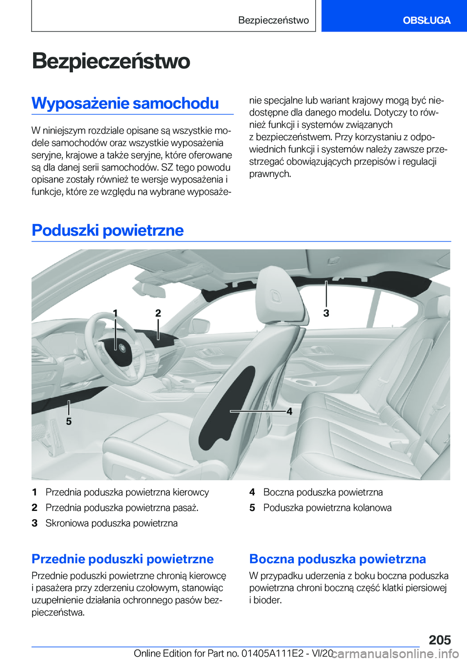 BMW 3 SERIES SEDAN PLUG-IN HYBRID 2021  Instrukcja obsługi (in Polish) �B�e�z�p�i�e�c�z�e�