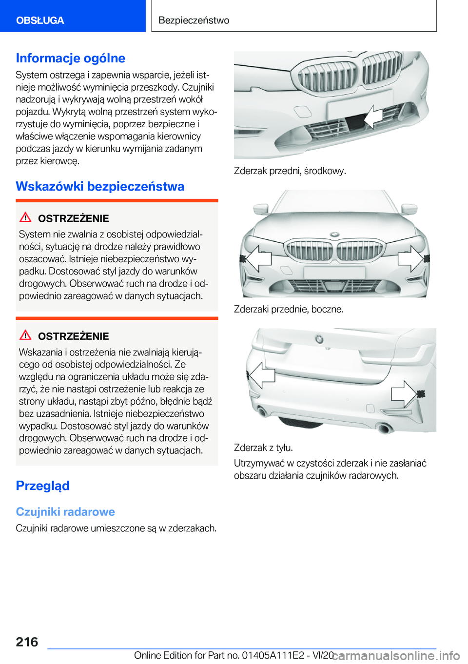 BMW 3 SERIES SEDAN PLUG-IN HYBRID 2021  Instrukcja obsługi (in Polish) �I�n�f�o�r�m�a�c�j�e��o�g�