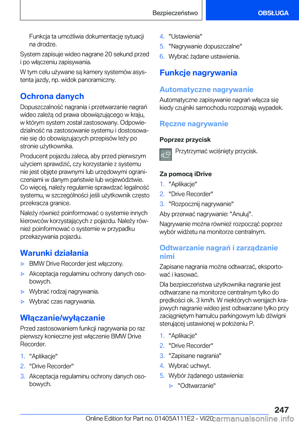 BMW 3 SERIES SEDAN PLUG-IN HYBRID 2021  Instrukcja obsługi (in Polish) �F�u�n�k�c�j�a��t�a��u�m�o9�l�i�w�i�a��d�o�k�u�m�e�n�t�a�c�j�