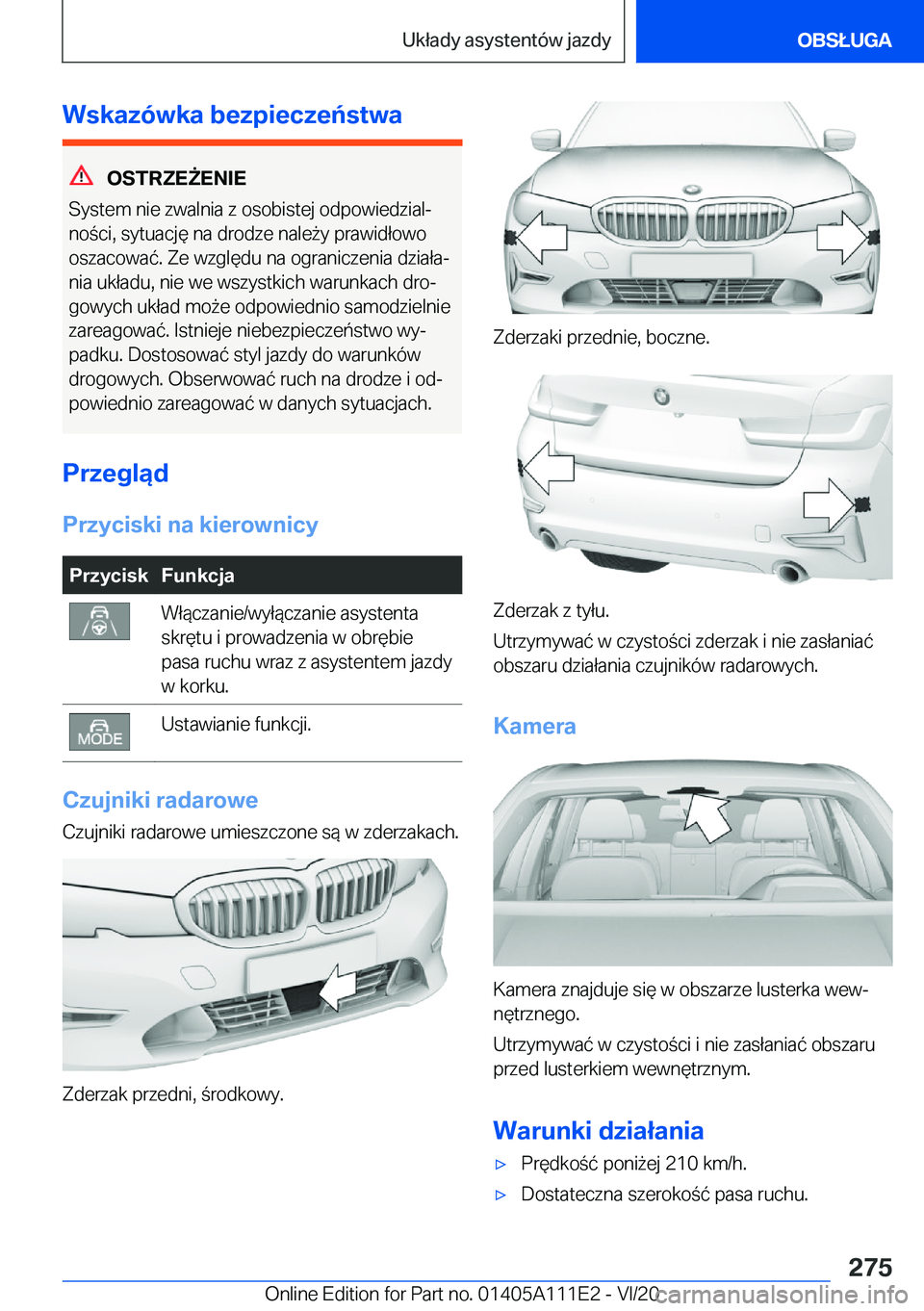 BMW 3 SERIES SEDAN PLUG-IN HYBRID 2021  Instrukcja obsługi (in Polish) �W�s�k�a�z�