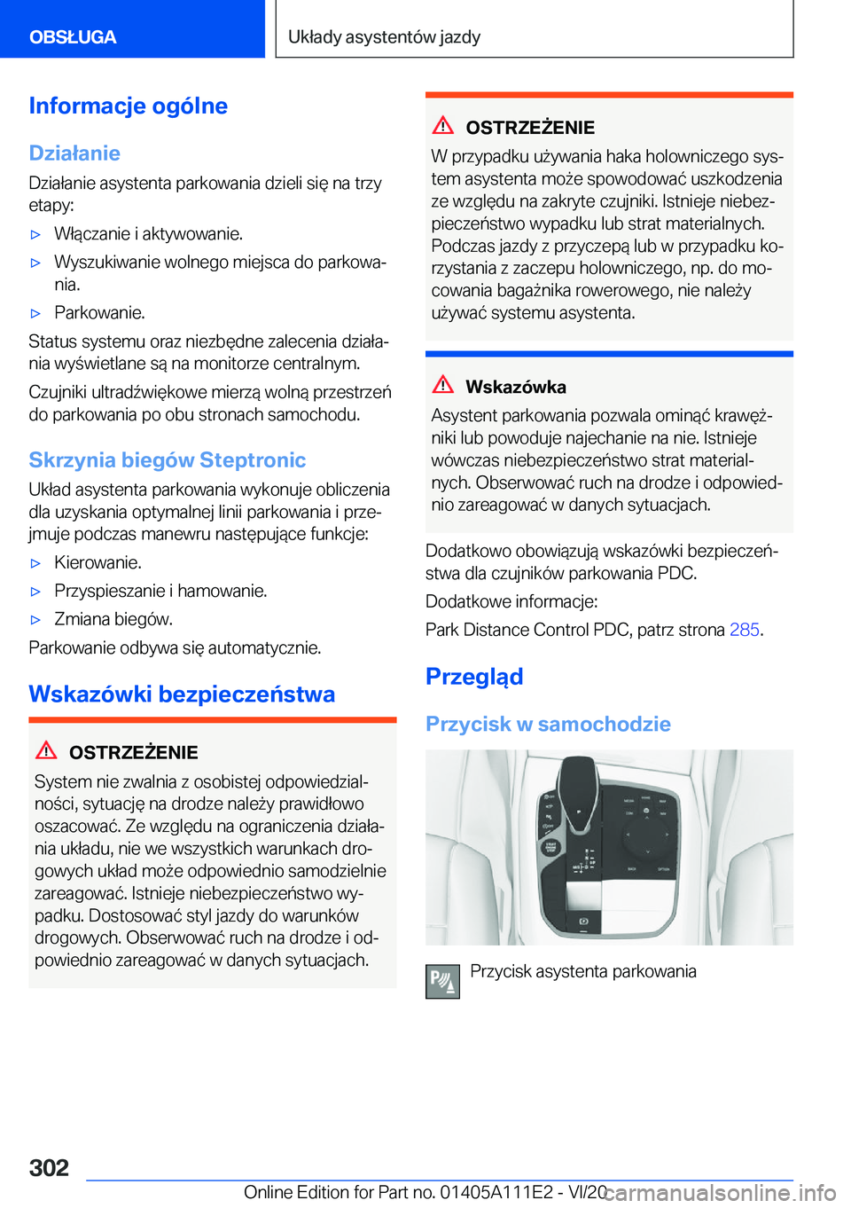 BMW 3 SERIES SEDAN PLUG-IN HYBRID 2021  Instrukcja obsługi (in Polish) �I�n�f�o�r�m�a�c�j�e��o�g�