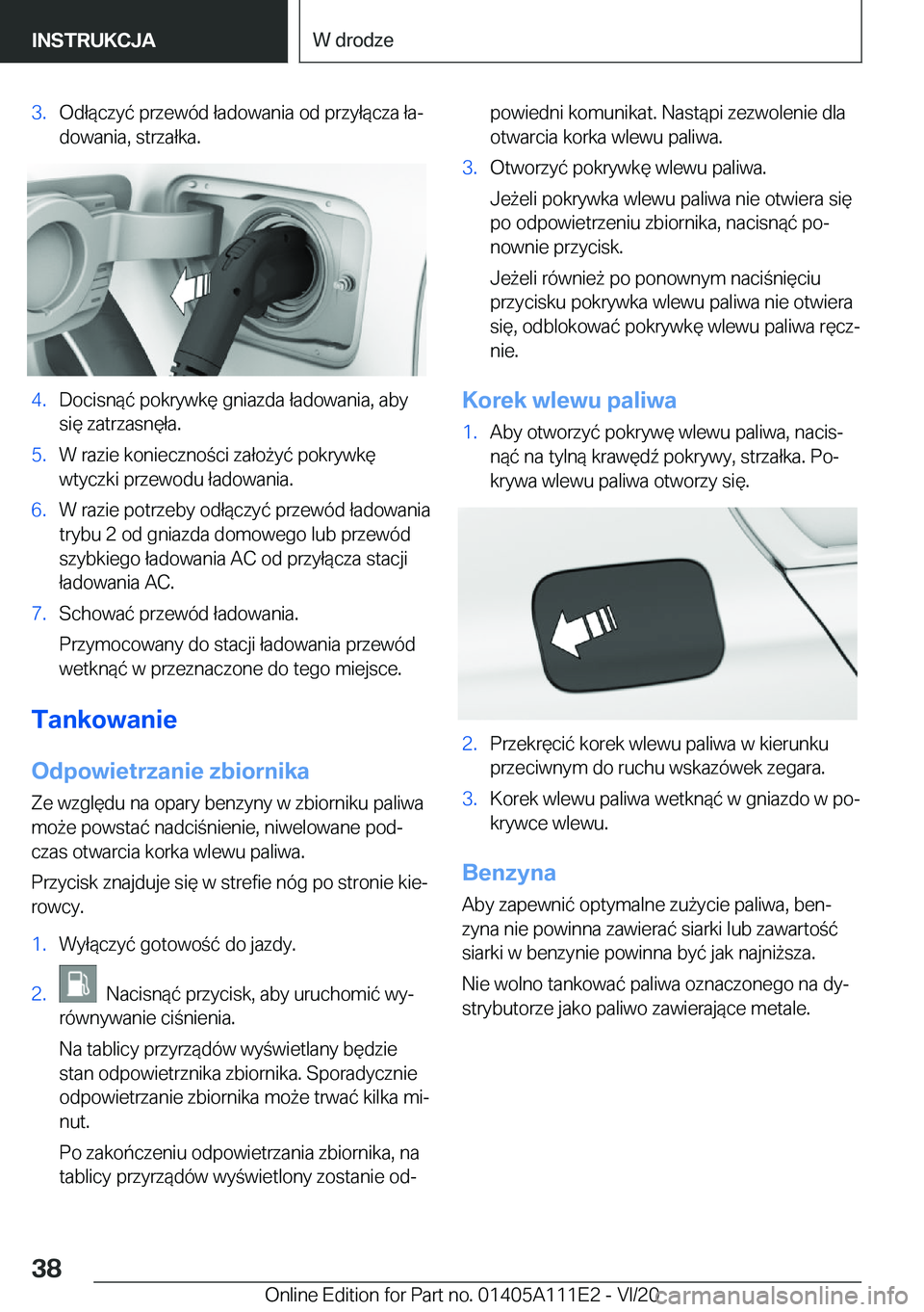 BMW 3 SERIES SEDAN PLUG-IN HYBRID 2021  Instrukcja obsługi (in Polish) �3�.�O�d�ł�