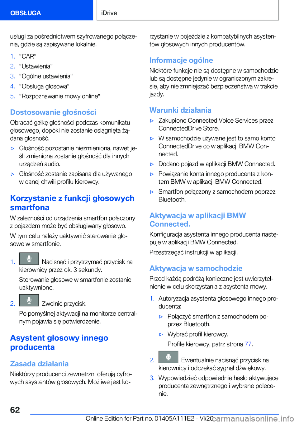 BMW 3 SERIES SEDAN PLUG-IN HYBRID 2021  Instrukcja obsługi (in Polish) �u�s�ł�u�g�i��z�a��p�o�r�e�d�n�i�c�t�w�e�m��s�z�y�f�r�o�w�a�n�e�g�o��p�o�ł�