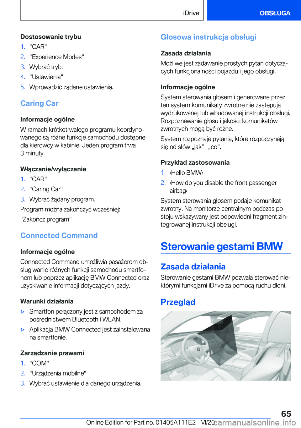BMW 3 SERIES SEDAN PLUG-IN HYBRID 2021  Instrukcja obsługi (in Polish) �D�o�s�t�o�s�o�w�a�n�i�e��t�r�y�b�u�1�.��C�A�R��2�.��E�x�p�e�r�i�e�n�c�e��M�o�d�e�s��3�.�W�y�b�r�a�