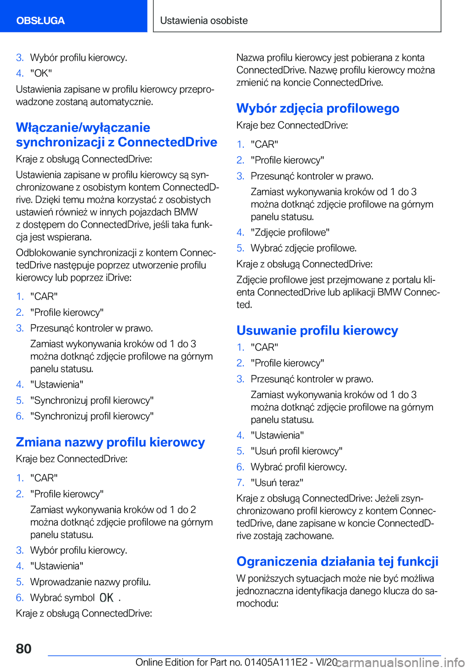 BMW 3 SERIES SEDAN PLUG-IN HYBRID 2021  Instrukcja obsługi (in Polish) �3�.�W�y�b�