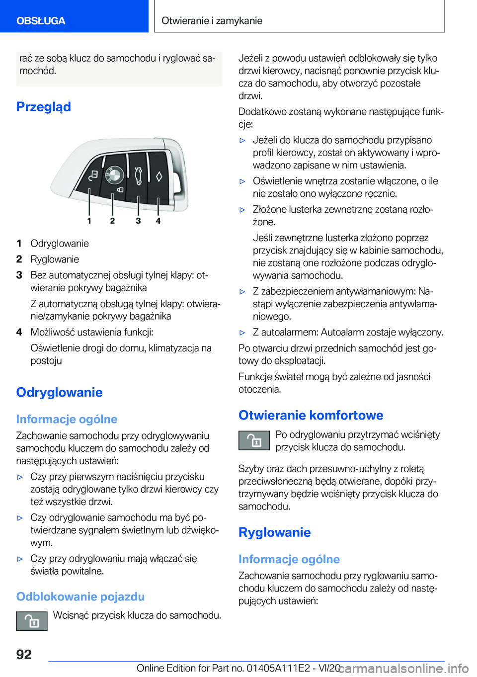 BMW 3 SERIES SEDAN PLUG-IN HYBRID 2021  Instrukcja obsługi (in Polish) �r�a�