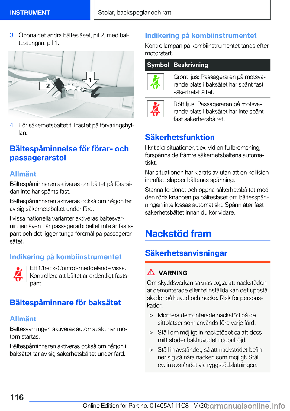 BMW 3 SERIES SEDAN PLUG-IN HYBRID 2021  InstruktionsbÖcker (in Swedish) �3�.�