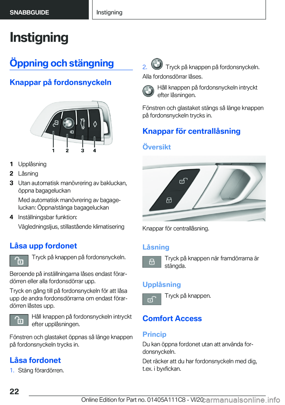 BMW 3 SERIES SEDAN PLUG-IN HYBRID 2021  InstruktionsbÖcker (in Swedish) �I�n�s�t�i�g�n�i�n�g�